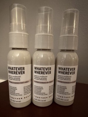 Whatever Wherever Leave In Conditioner Lot Of 3 Travel Sz Bottles- 1.4 Fl Oz Ea