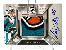 2006-07 Upper Deck The Cup Limited Logos Patch Auto /50 Vesa Toskala Sharks