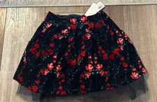NWT Janie  Jack Rose Velvet Tulle Skirt Girls Sz 7 Adjustable