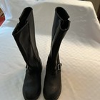 RideTecs Men's Black Biker Mid Calf Zip Boots Buckle Round Toe US 13 W