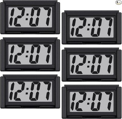 Mini Digital Clock Small Magnetic Clock C Color: BlackItem Package Quantity: 6