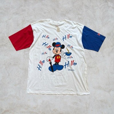 Neu mit Etikett Vintage 90er Disney Mickey Mouse Disneyland Paris Cartoon T Herren Größe XL