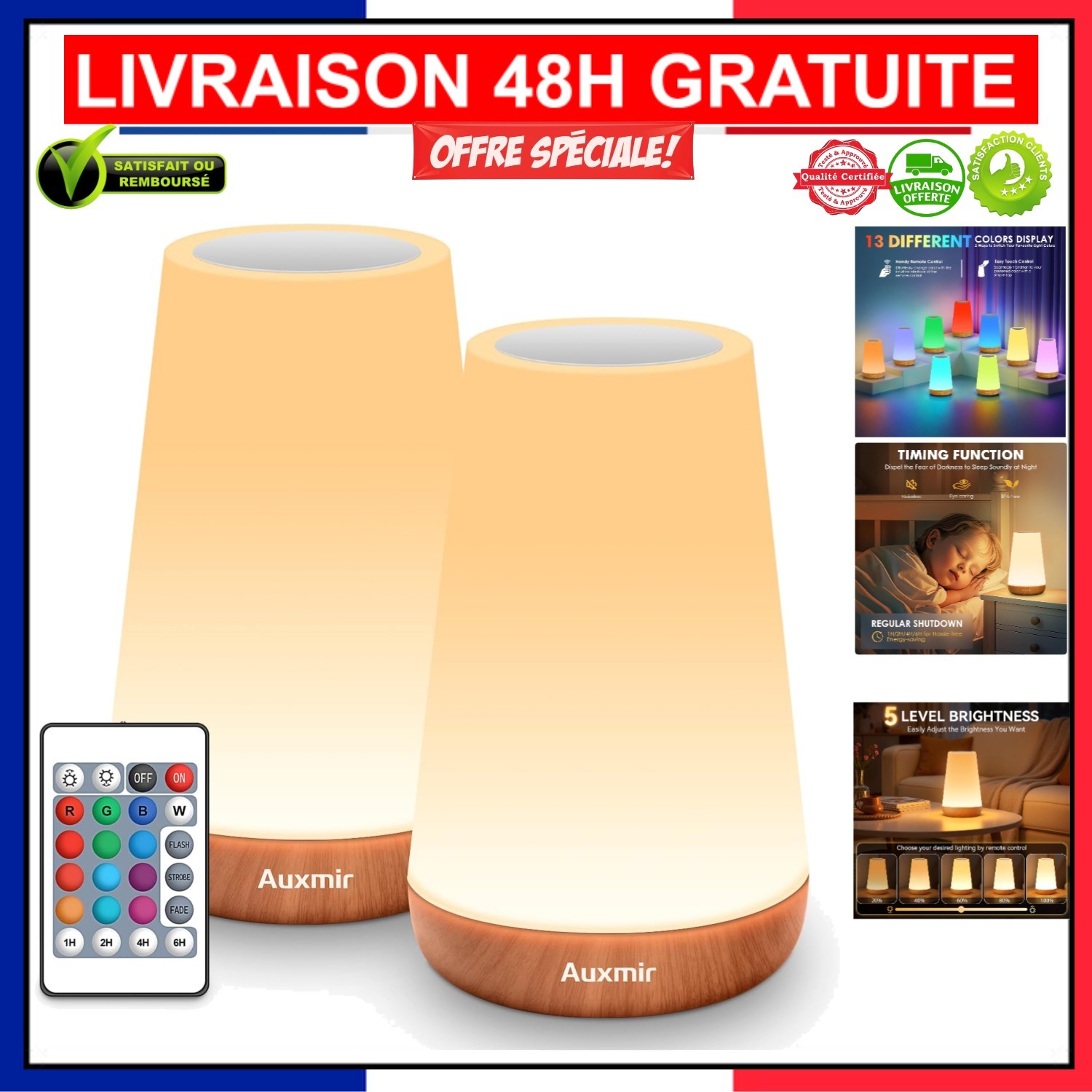 Veilleuse LED tactile nomade rechargeable pour éviter de chercher l'interrupteur