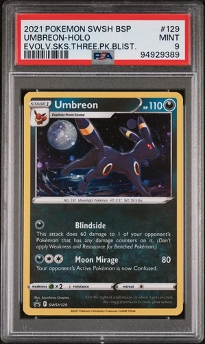 2021 Swsh Black Star Promo #129 Umbreon-Holo Evolv.Sks. PSA 9