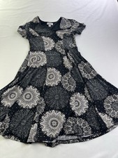 Croft & Barrow Women’s Small Black White Floral Fit & Flare Dress Stretch