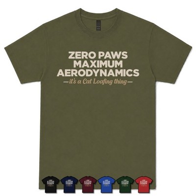 ZERO PAWS, MAXIMUM AERODYNAMICS CAT LOAF ARCHITECT T-SHIRT Verhalten|Katzen