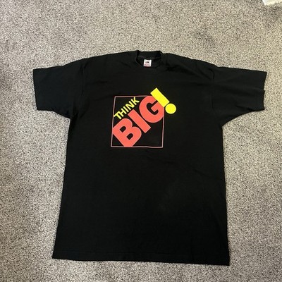 Vintage 90s Think-Big! Graphic Shirt Sz XXL Black Single-Stitch