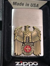 Zippo ADLER Reichsadler mit EK (Custom PIN Style) Lighter – Chrom gebürstet CG