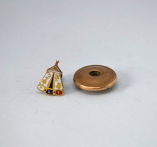 Odd Fellows White Tent Emblem Lapel Pin FLT 10K Gold All Seeing Eye Screwback