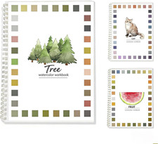 Watercolor Workbooks,16 Spiral-Bound Pages Dispersed Watercolor Workbook for Beg