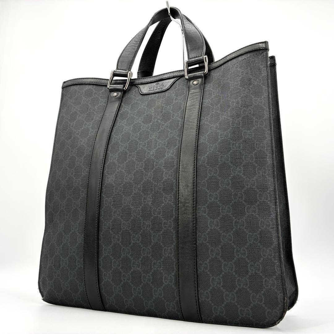 GUCCI Supreme Black トートバッグ GUCCI GG Supreme tote bag in coated black canvas Used item For men