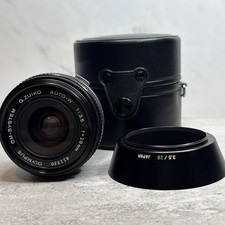 Olympus OM System G. Zuiko Auto-W 28mm F3.5 Lens With Case Filter and Hood NICE