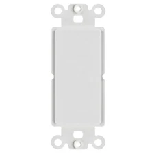 Blank Wall Plate Insert 1 Gang White fits Decora Faceplate Outlet Panel Cover