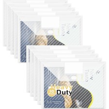 10 Pack, Clear Plastic Envelopes File Folders, HeavyDuty Document Holder with...