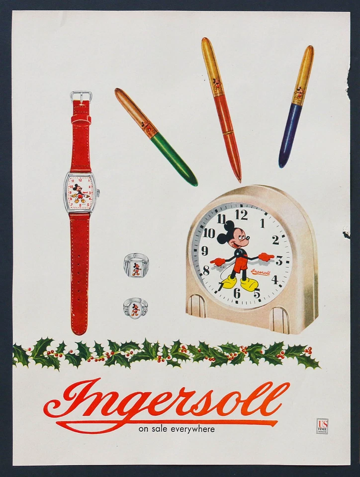 Revista Disney Mickey Mouse 2 anuncios 1948 Saturday Evening Post Ingersoll Foto 2 de 4