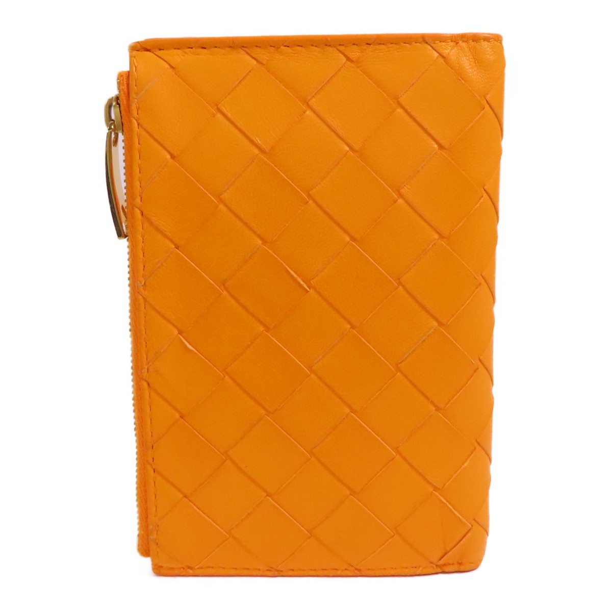 BOTTEGA VENETA BV GHW Wallet 667468 VCPP2 Lambskin Leather Orange