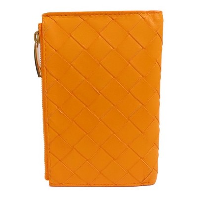 BOTTEGA VENETA BV GHW Wallet 667468 VCPP2 Lambskin Leather Orange