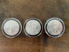 (3) US silver eagle coins 1 oz .999