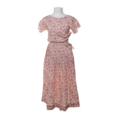 Cacharel, Kleid, Größe: 38, Beige/Rot, Baumwolle, Blumen, Damen #fbZ