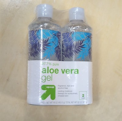 up & up Aloe Vera Gel 97.7% Pure Soothing 2 Pack Fragrance-Free 16 oz Each