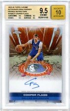 2025 Topps Chrome Rookie True Orange Refractor /25 Cooper Flagg BGS 9.5/10 Auto