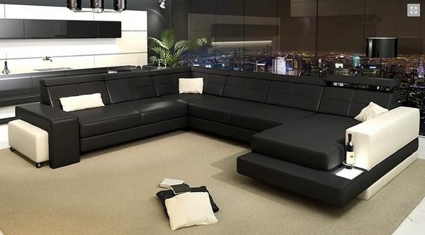 Designer Wohnlandschaft U-Form Couch Ecksofa Polster Garnitur Eckgarnitur Sofa-image