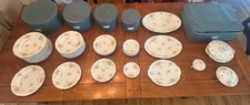 Theodore Havilland Limoges France, Pink Asters, Scalloped edge, 48 piece set