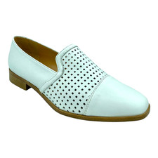 HB Schuhe Damen weiß Leder Halbschuhe Freizeit flach niedrig Slipper Gr. 6,5 39,5 NEU