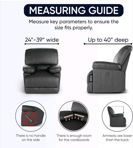 Paulato by Gaico Melodia Recliner Stretch Embossed Furniture Cover Dark Brown - Picture 4 of 8