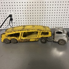 Structo Auto Transport Hauler Ramp Truck Car Carrier Pressed Steel Chrome Cab