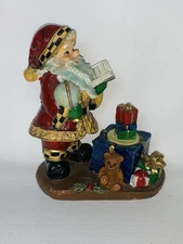 Vintage Greenbrier International Polystone Santa Claus Christmas Present Scene