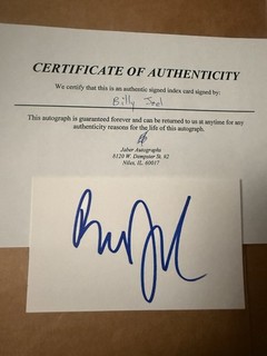 Billy Joel Signed Index Card