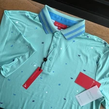 Redvanly Langham Polo Shirt PUREpoly Men's Size Medium Pool Green Golf Tennis