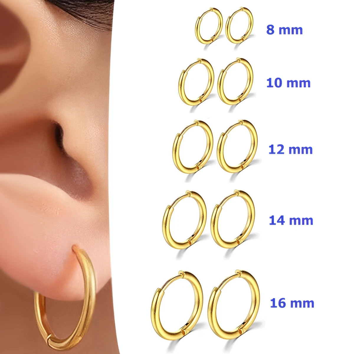 Orecchini A Cerchio Oro Filled 18k Orecchini A Cerchio Extra Large In Gold Filled 18k - Diametro 60mm, Senza Pietre, Per Un Look Bold Orecchini Cerchio Oro Filled - Foto 2