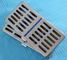 NEW 2 DENTAL AUTOCLAVE STERILIZATION CASSETTE RACK BOX TRAY FOR 7 INSTRUMENTS