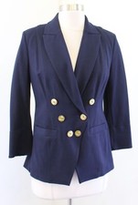 CAbi Navy Blue Double Breasted Grand Slam Blazer Jacket Size 2 Nautical 5150
