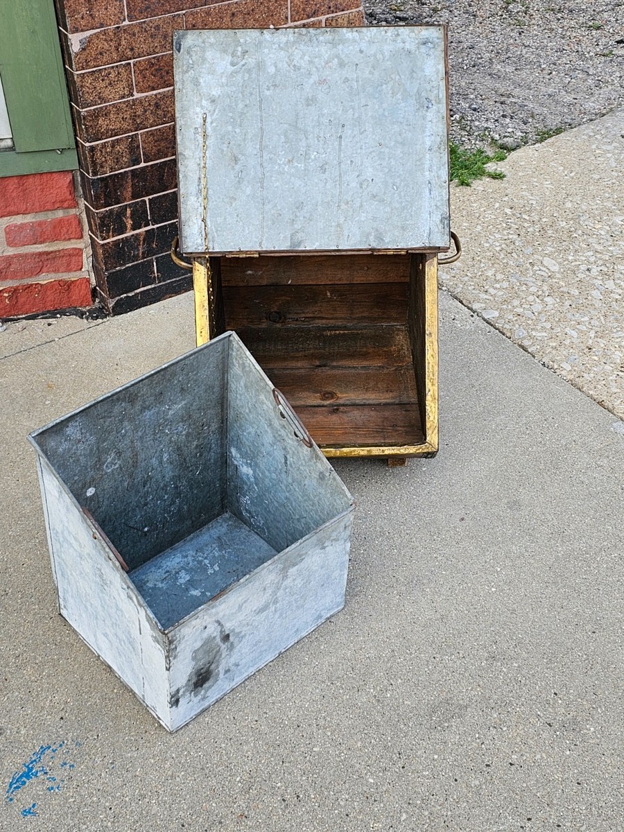 Antique Victorian Ornate Embossed brass firewood coal storage