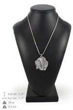 Neapolitan Mastiff - silver plated necklace on silver cord, Art Dog USA