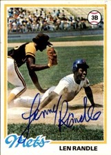 Lenny Randle New York Mets 1978 Topps #544 Autographed Signed Baseball Card