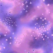 Laurel Burch Basics Glitter PURPLE with Pink Metallic Fabric By the FQ - 1/4 YD