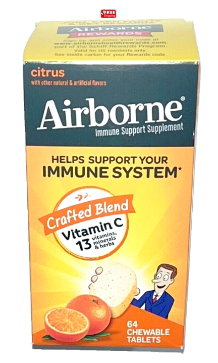 Airborne Immune System Crafted Blend Vitamin C Chewable Tablets - 64 Tablets