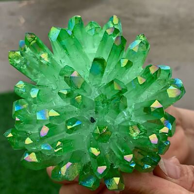 420G New Find green PhantomQuartz Crystal Cluster MineralSpecimen