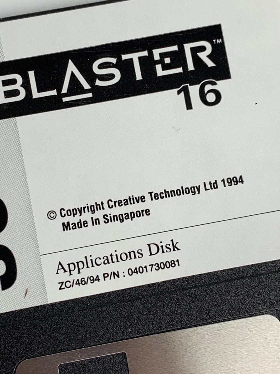 Vintage Sound Blaster 3.5” Floppy Disk Installation Application 0401730081