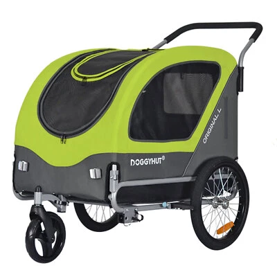 DOGGYHUT® Original Large Fahrradanhänger & Hundebuggy 2 in 1 Hundeanhänger