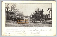 C.1910 NEW LONDON, NH SHEPARD'S TALLY-HO STAGE HORSE COACH, STIMSON Postcard P85