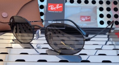 New Ray Ban RB3547 002/B1 Oval Sunglasses Black w/54mm Dark Gray