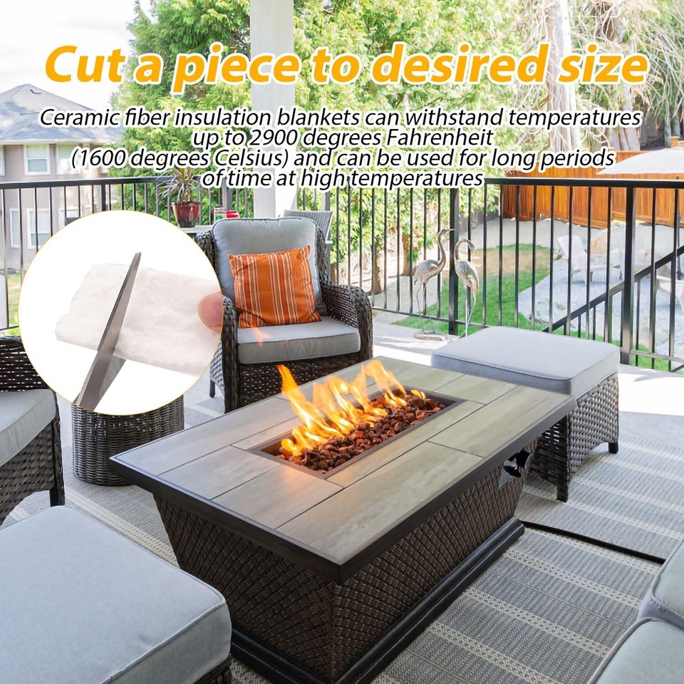 24pcs Table Top Firepit Ceramic Wool Replacement Parts, for Indoor Fire