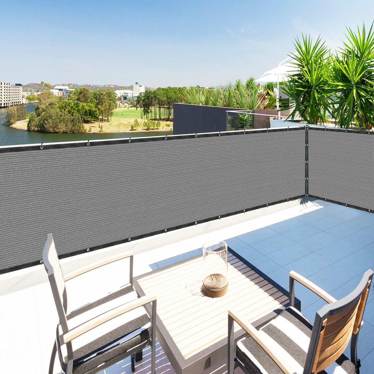 Houssity 2 FT Chain Link Fence Privacy Screen Balcony Deck Railing Kennel  Cover | eBay