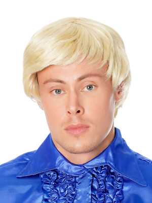 Rubies Herren Perücke Gelb Mittelscheitel Straight 1980er Pop Idol Boy Band