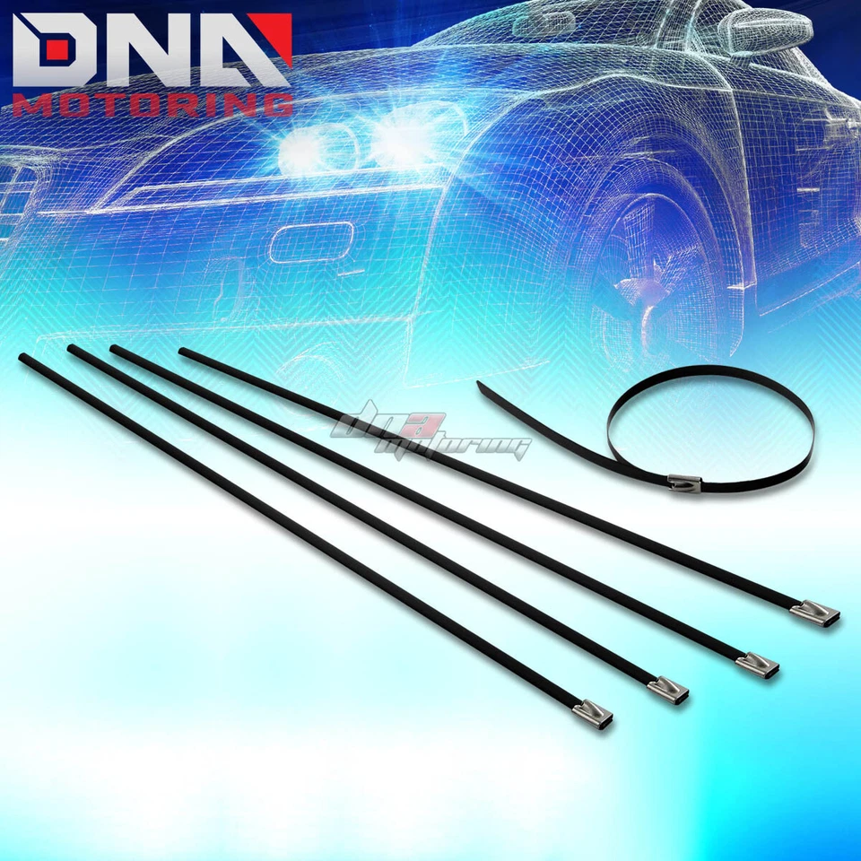 X5 12" 5MM ACERO INOXIDABLE NEGRO AUTOBLOQUEANTE CREMALLERA CABLE CABLE PARA TUBO/PISTOLA/ESCAPE Foto 2 de 4